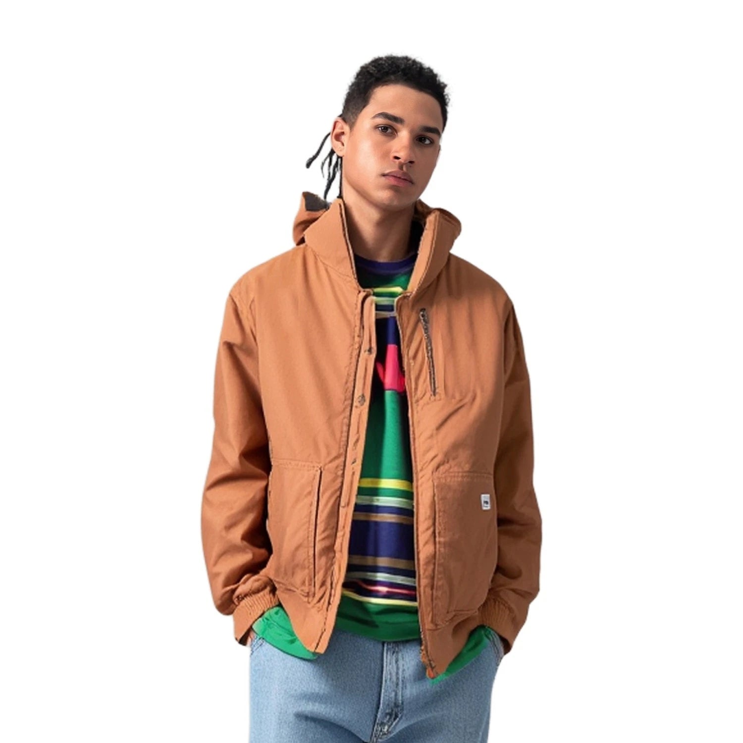 Eddie Bauer Men's Brown Duck Heavy-Duty Insulated Work Jacket