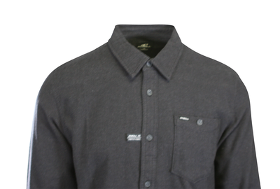 O'Neill Men's Black Shirt Redmond Solid Stretch Flannel Long Sleeve (S20)