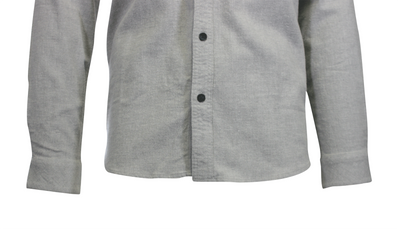 O'Neill Men's Light Grey Shirt Redmond Solid Stretch Flannel Long Sleeve (S22)