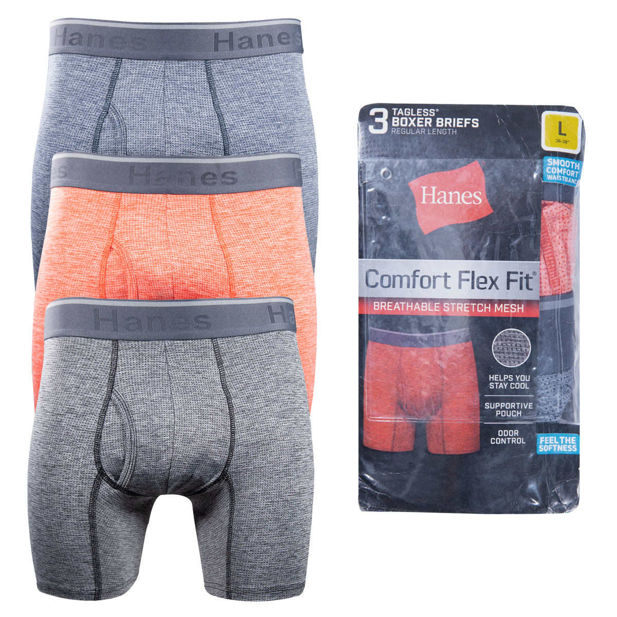 Hanes Men's 3 Pack Comfort Flex Fit Breathable Stretch Mesh Boxer Brie –  Spotted Clothing