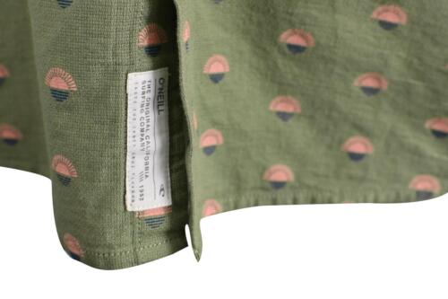 O'Neill Men's Shirt Green Sunset Print Chambray Short Sleeve Woven (360)