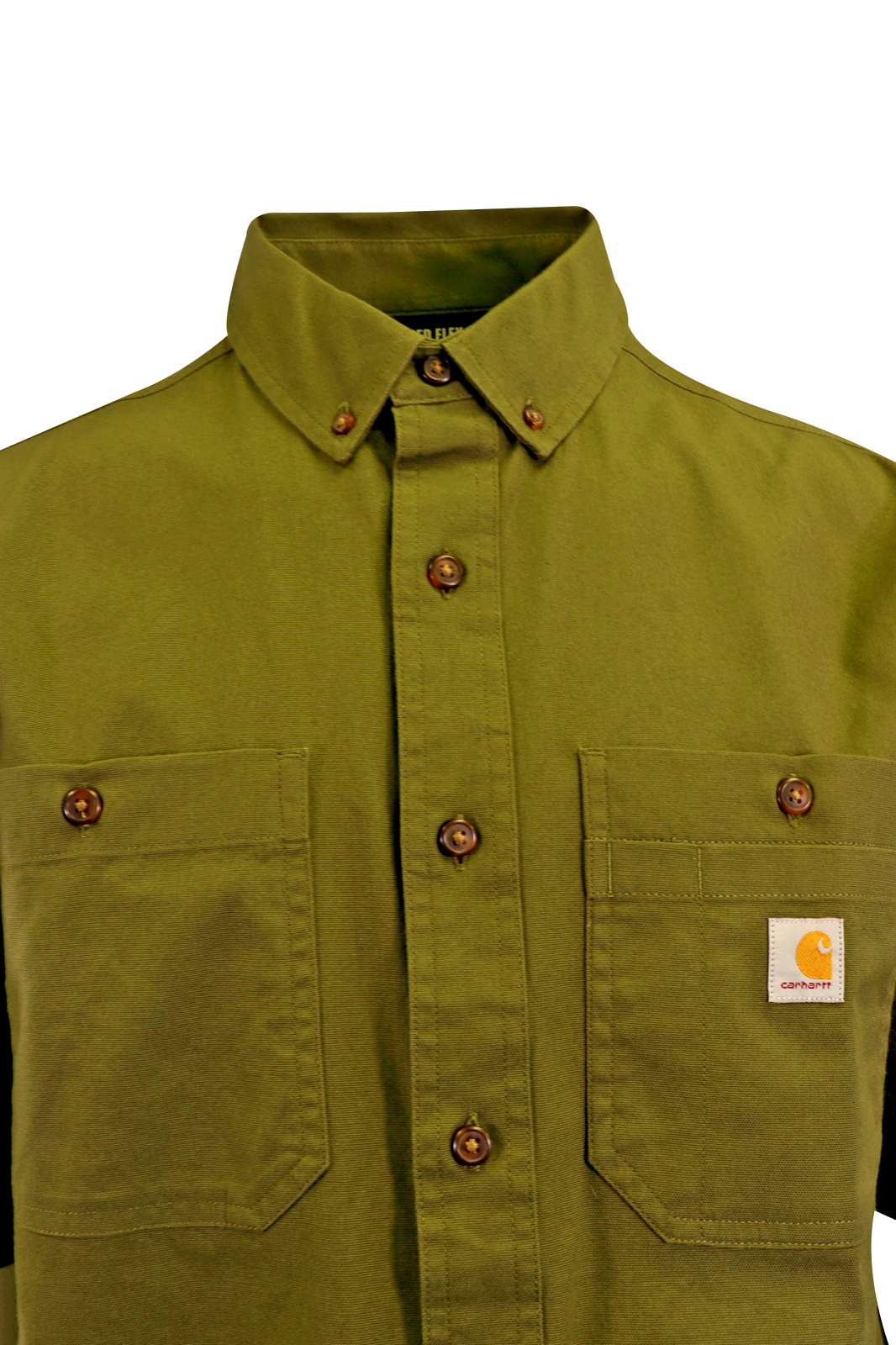 Carhartt Men's Flannel Shirt Olive Rugged Short Sleeve (221)