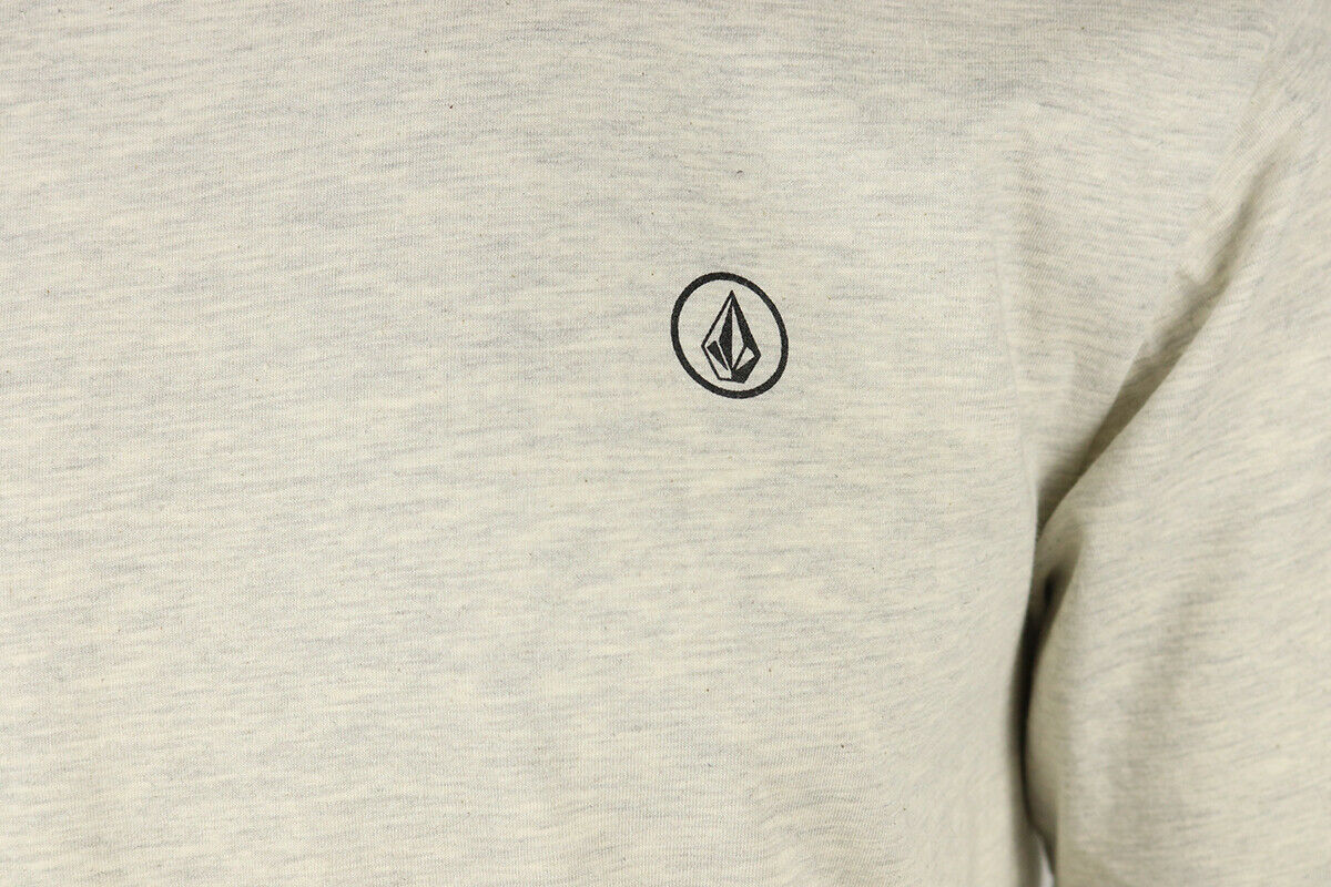 Volcom Men's Heather Cream Grey Circle Logo S/S T-Shirt (S49)