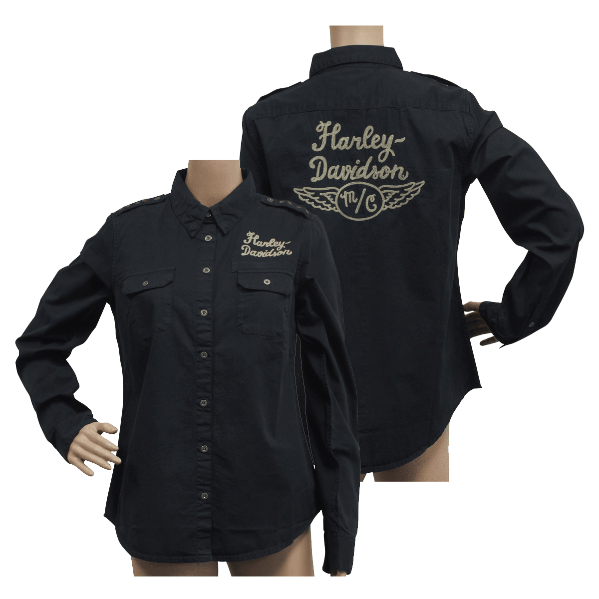 harley davidson long sleeve button up shirts