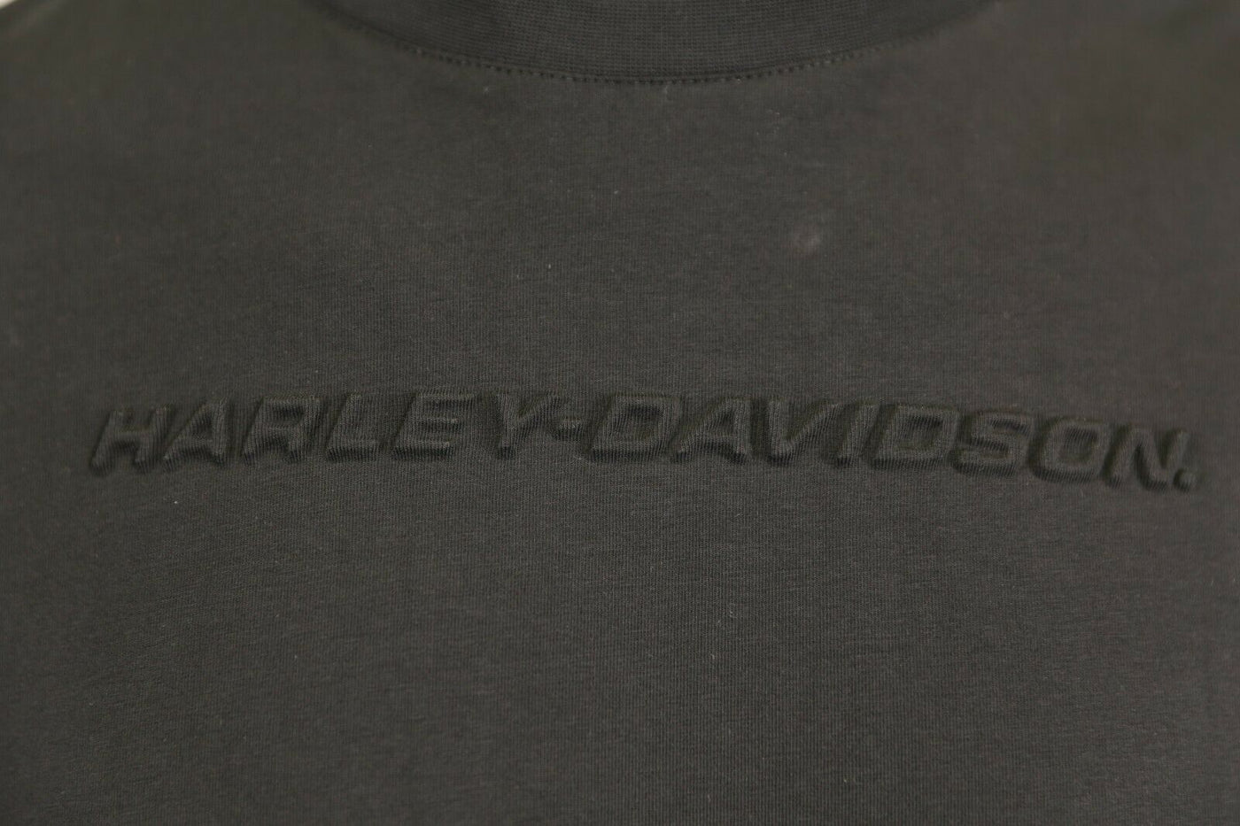 Harley-Davidson Men's Black Embossed Text S/S T-Shirt
