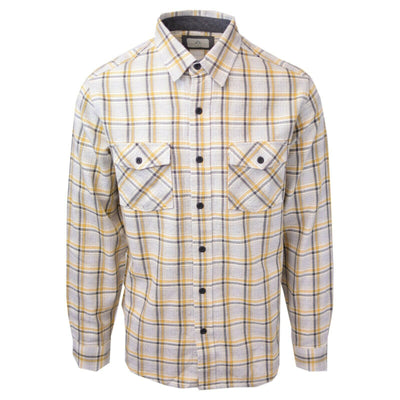Ascend Men's Classic Yellow Grey L/S Woven Shirt