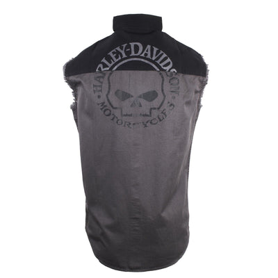 Harley-Davidson Men's Willie G Skull Blowout Button Down Sleeveless Vest