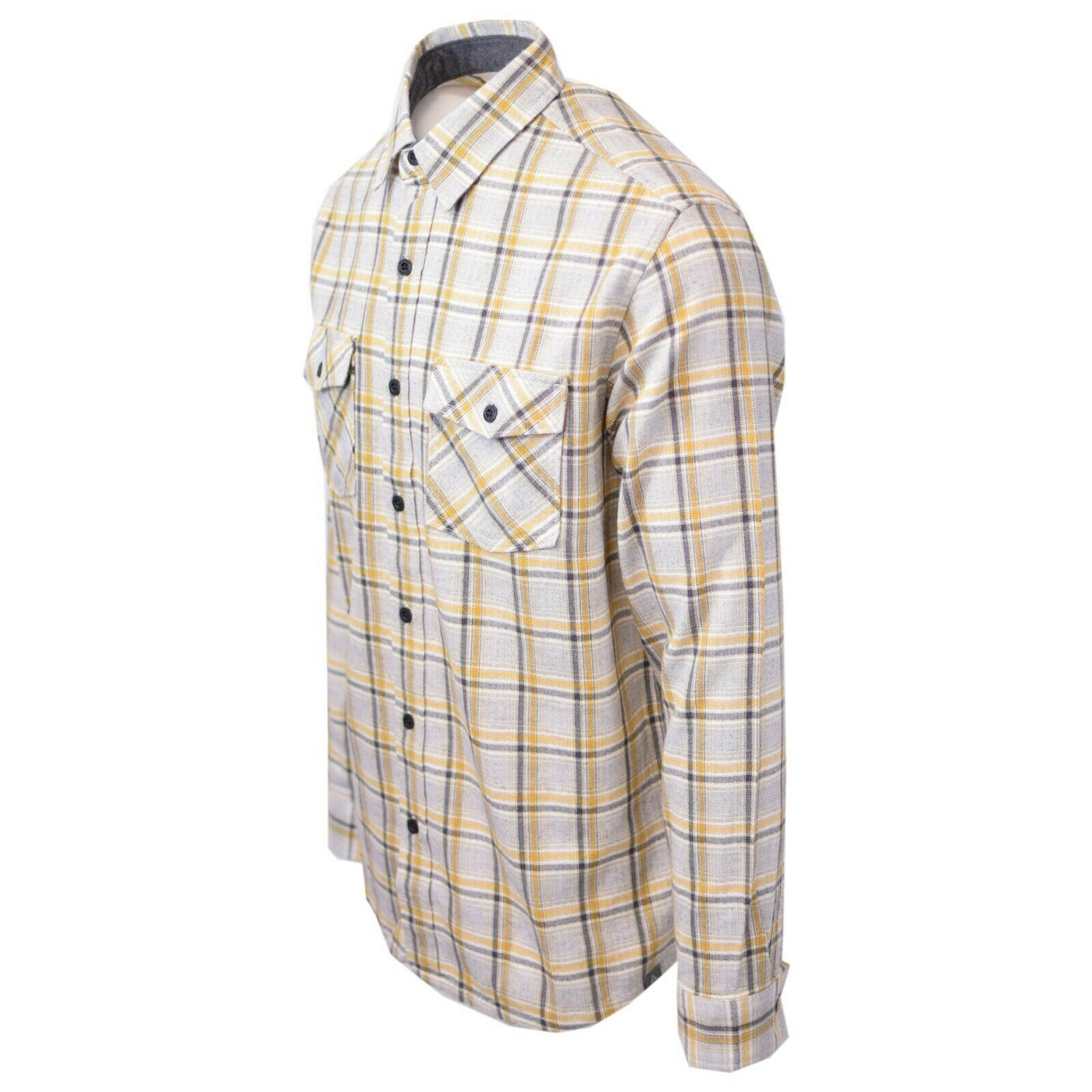Ascend Men's Classic Yellow Grey L/S Woven Shirt