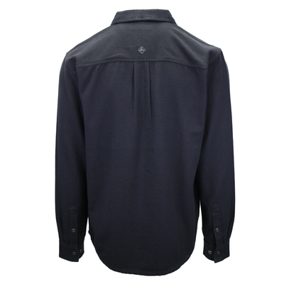 prAna Men's Solid Dark Navy L/S Flannel Shirt (S31)