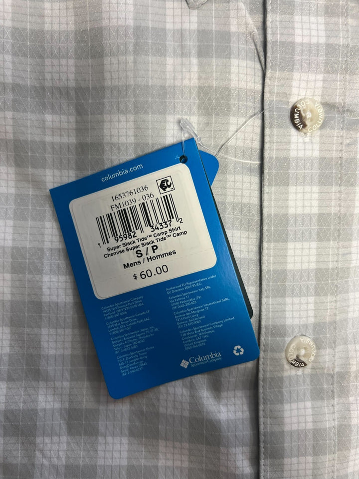 Columbia Men's Shirt PFG Super Slack Tide Camp Palaka Plaid Short Sleeve