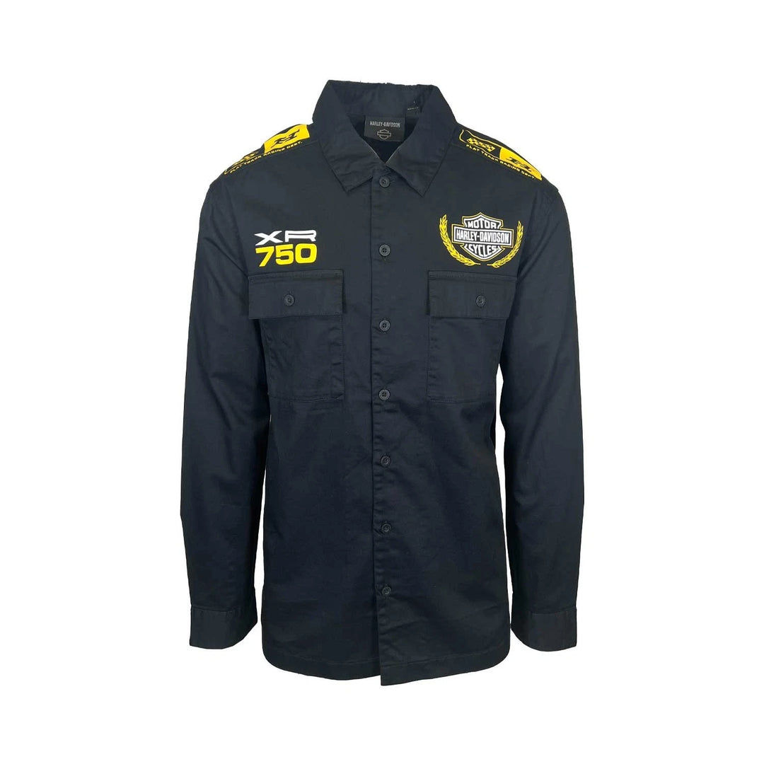 HD Branded  Men’s Black Shirt Trophy Eagle Racing Mechanic L/S (354)