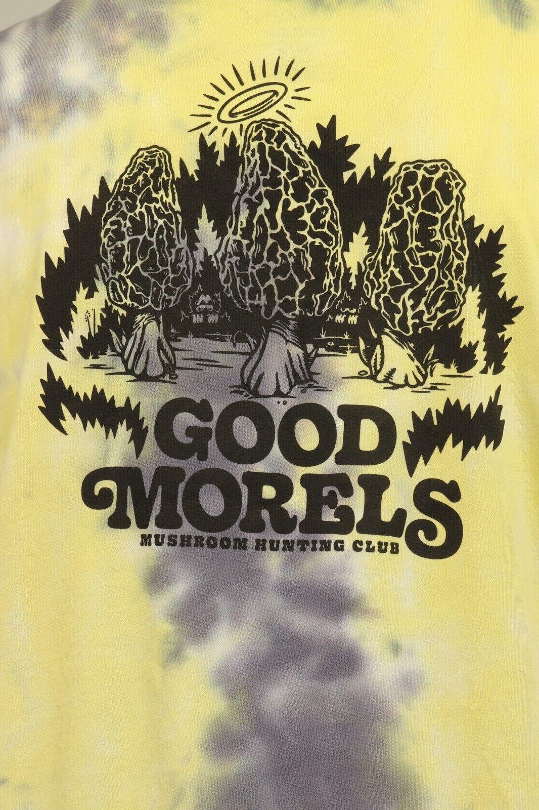 Element Men's T-Shirt Yellow Dark Grey Tie-Dye Mushroom Graphic S/S (S17)