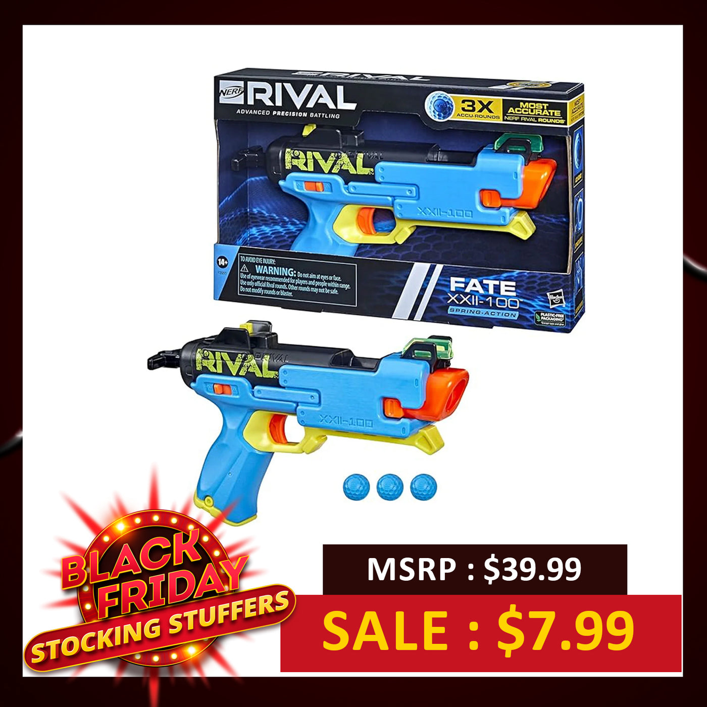 Nerf Rival Fate XXII-100 Blaster Most Accurate Rival System (S08)