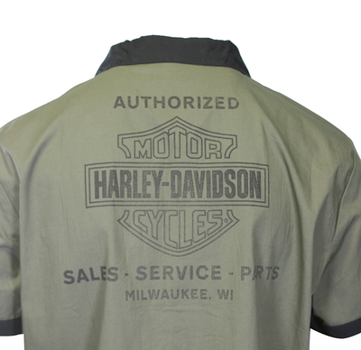 Harley-Davidson Men's Shirt Grape Leaf Combustion S/S Woven (S53)
