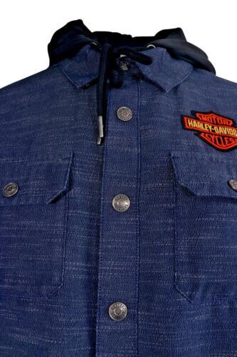 HD Branded Men's Denim Jacket Blue Dark Wash Patch Logo (101)