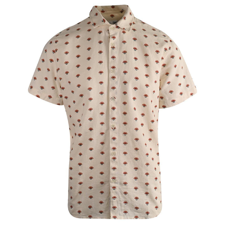 O'Neill Men's Shirt White Sunset Print Chambray Short Sleeve Woven (310)
