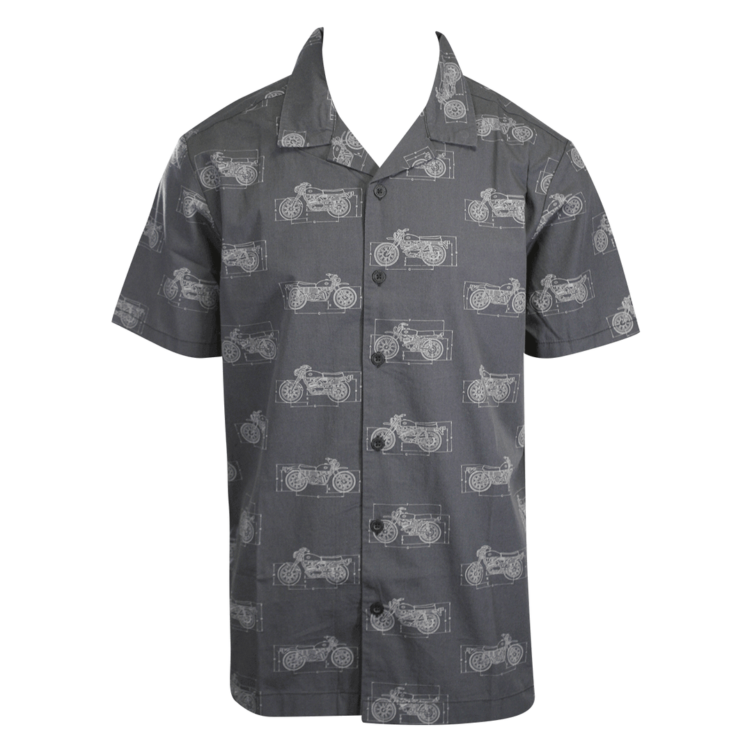HD Branded Men's Shirt Dark Grey Fueled Allover Custom Print S/S (S61)