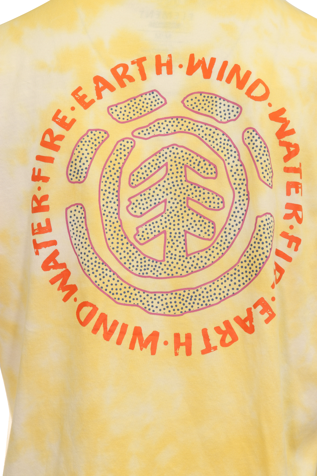 Element Men's T-Shirt Yellow Tie-Dye Four Elements Sketched Graphic S/S (S14)