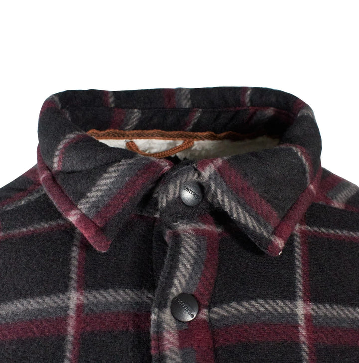 Smith Workwear Burgundy Jacket Sherpa-Lined Microfleece Shirt (S01)