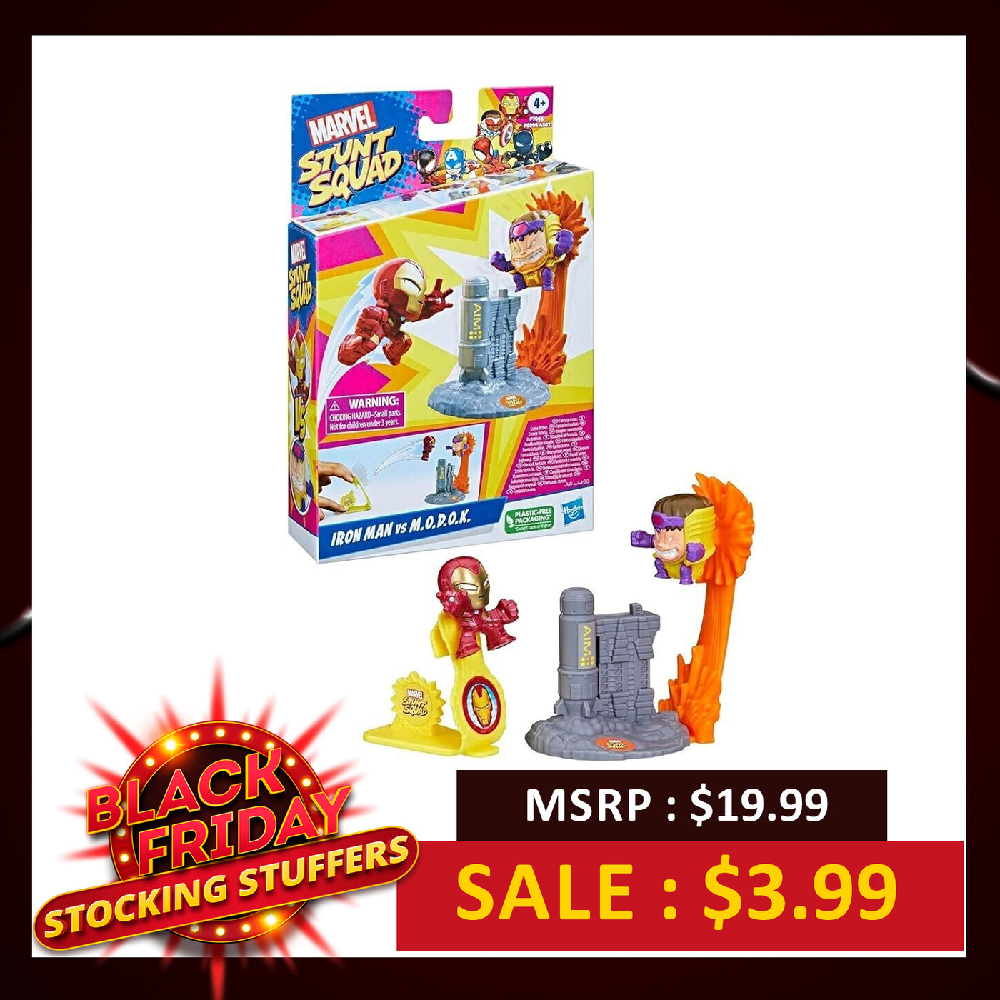 Marvel Stunt Squad Iron Man vs M.O.D.O.K Playset Super Hero Action Figures (S39)