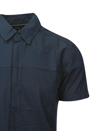 Kenneth Cole Men's Navy Shirt Black Lined Woven S/S Water Repellent (S05)