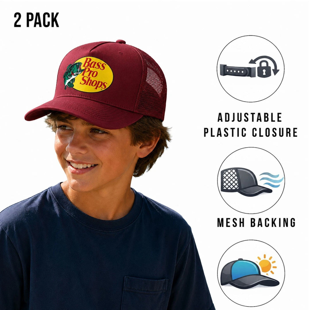 Bass Pro Shops Club Cap Maroon Snapback Outdoor Youth&