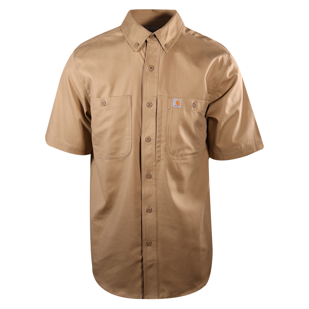 Carhartt Women's Khaki Rugged Professional Series Canvas S/S Woven Shirt (S01)