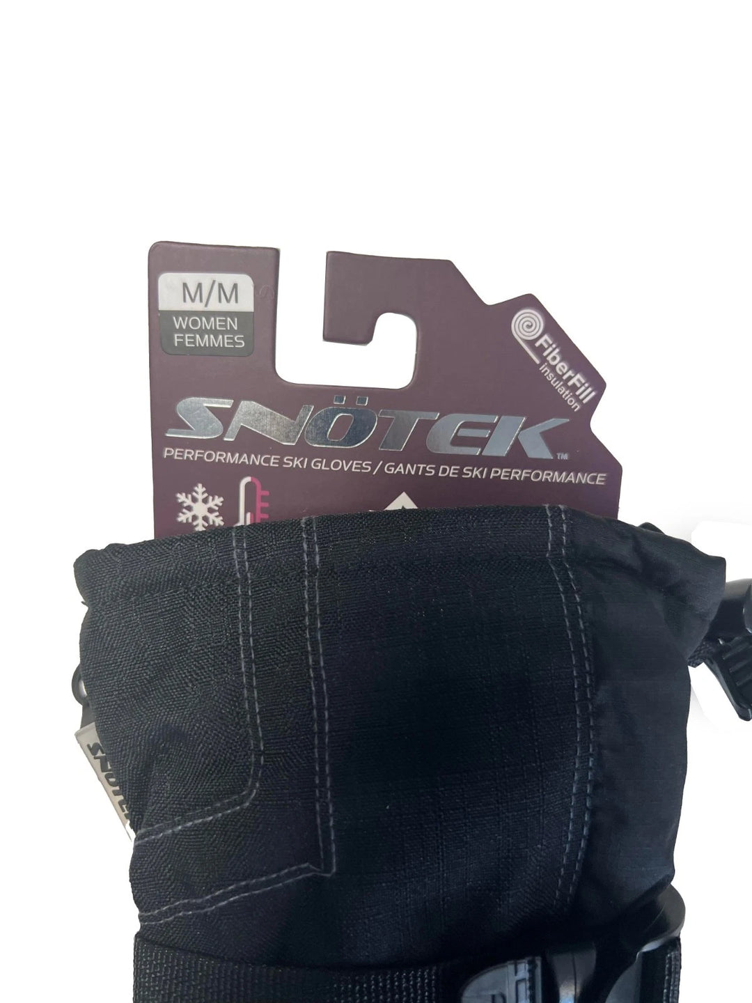 Snotek Women's Black Stitched Zip Performance Winter Ski Gloves ST118 (S02)