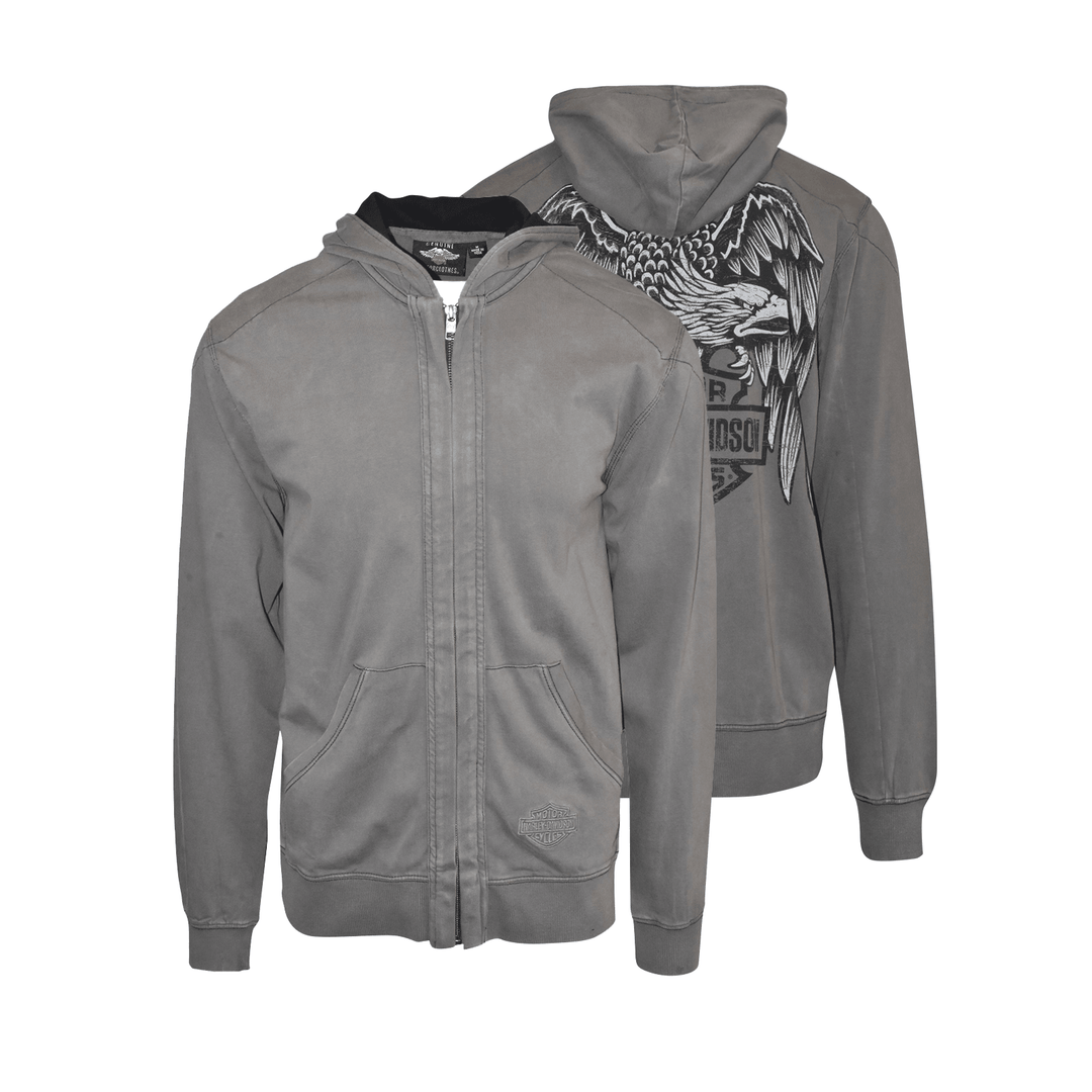 HD Men's Jacket Grey Heritage Eagle Full Zip (S04)
