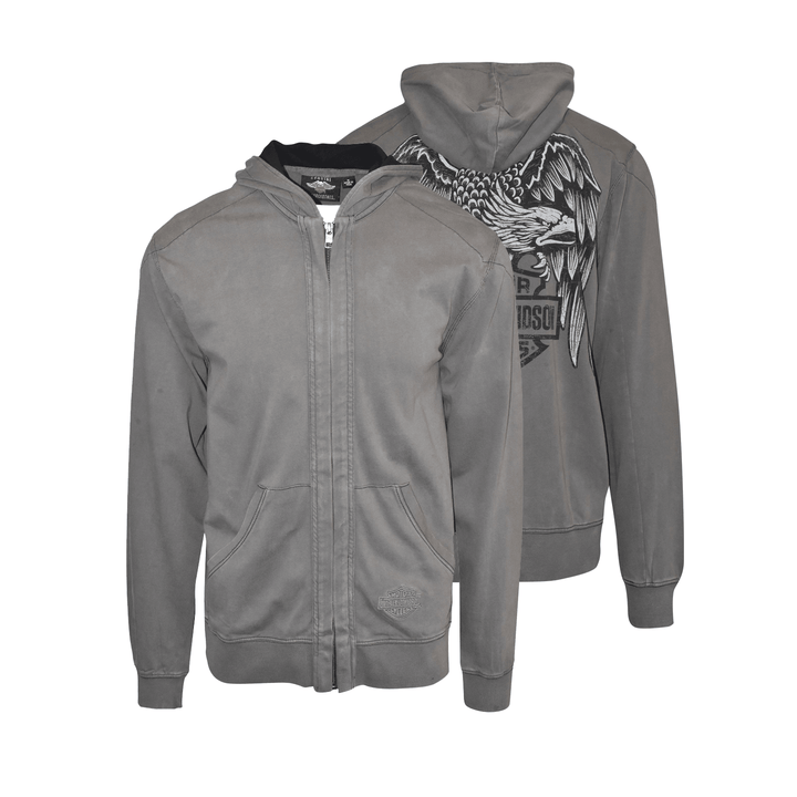 HD Men's Jacket Grey Heritage Eagle Full Zip (S04)