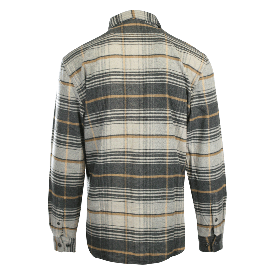 HD Branded Men's Shirt Grey Plaid Bar & Shield Premium L/S (S62)