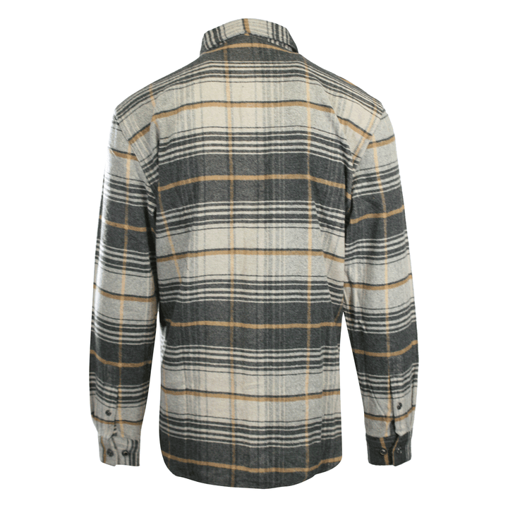 HD Branded Men's Shirt Grey Plaid Bar & Shield Premium L/S (S62)