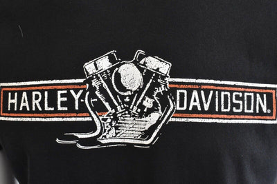 Harley-Davidson Men's T-Shirt Black Birdseye View Motorcycle Graphic (S74)