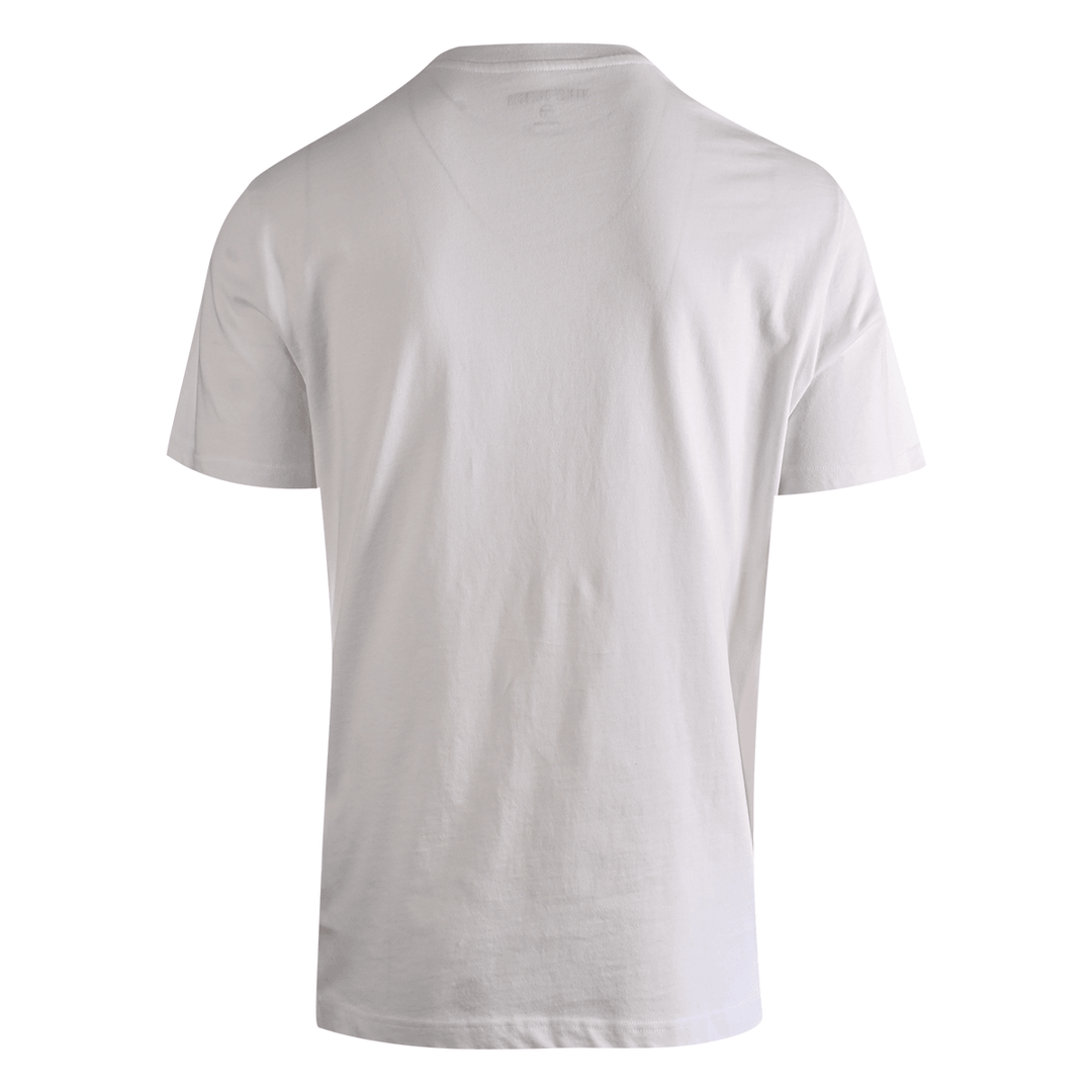 HD Branded Men's T-Shirt White Motorcycle Helmet Short Sleeve (S50)