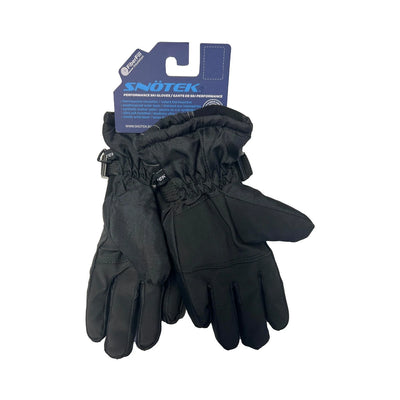 Snotek Junior's Black Stitched Performance Winter Ski Gloves ST318 (S02)