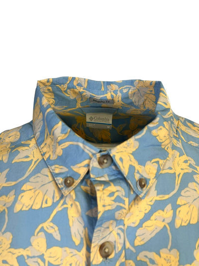 Columbia Men's Ripple Blue Shirt Vined Rapid Rivers Printed Short Sleeve (431)