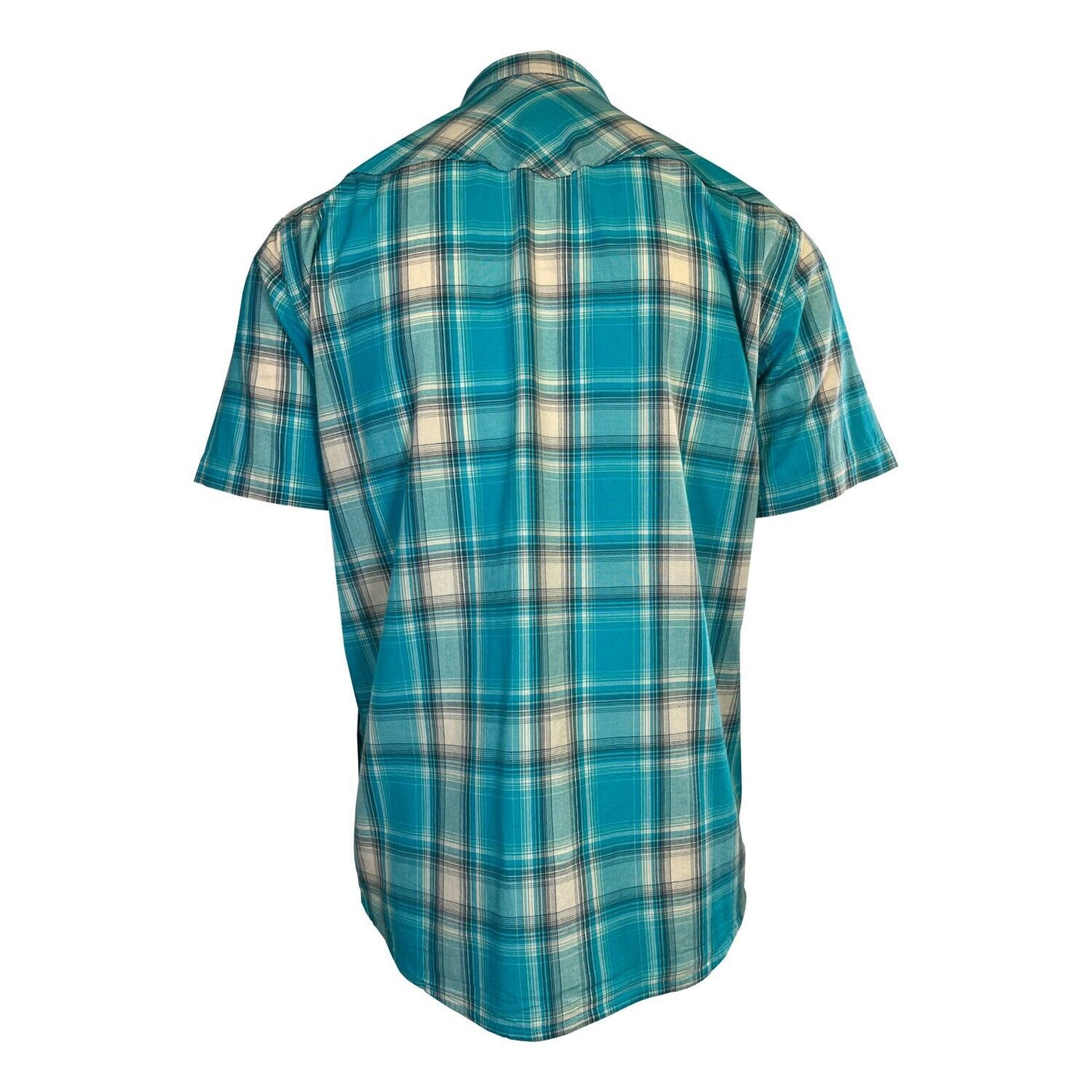 Ariat Men's Shirt Peacock Blue Howard Retro Fit Snap Short Sleeve (S42)