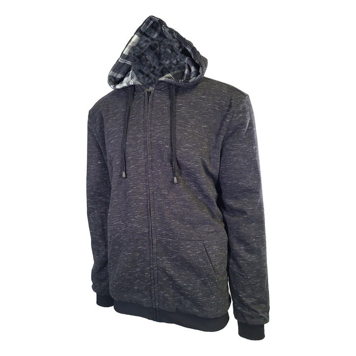 Powerfix Profi Men's Anthracite Hoodie 2 in 1 Reversible Black Gray Plaid (S01)