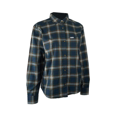 Columbia Women's Shirt Blue Point Creek Everyday Tartan Woven Long Sleeve Shirt