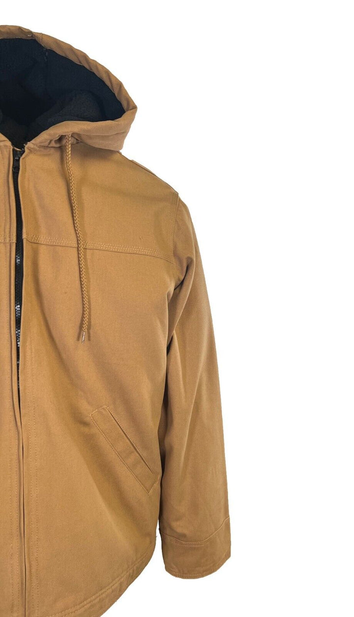 Magellan Outdoors Men's Brown Jacket Work Sherpa-lined Duck L/S (S02)