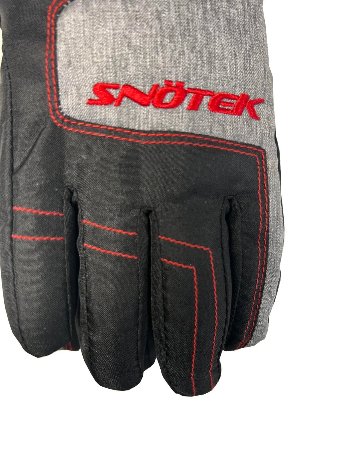 Snotek Junior's Black Grey Stitched Performance Winter Ski Gloves ST318 (S01)