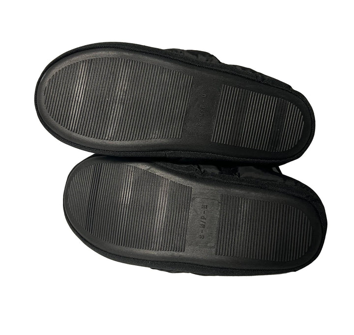 Bench Juniors Kid's Black Puffer Slippers with Rubber Sole FiberFill (S01)