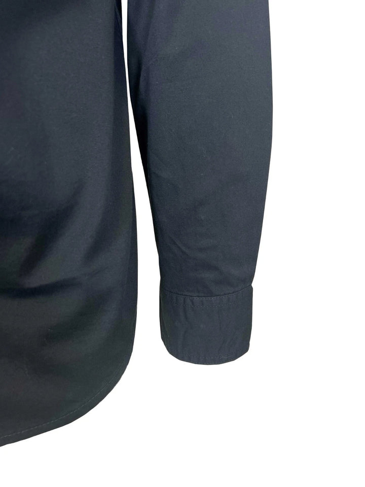 HD Branded Men’s Black Shirt Bar &amp; Shield Solid Long Sleeve (353)