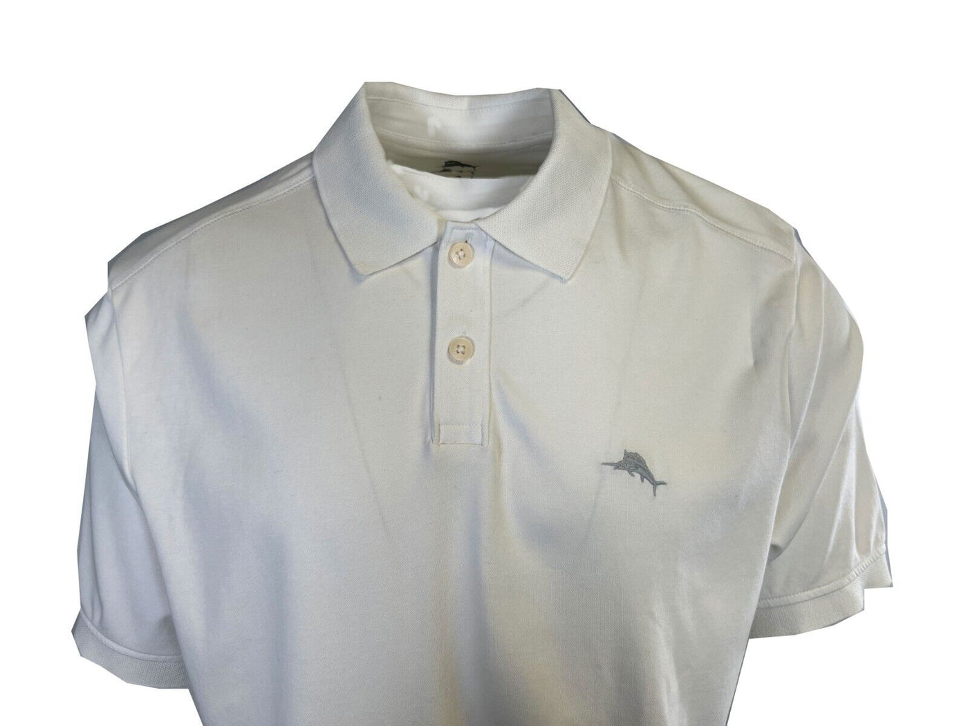 Tommy Bahama Men's White Performance Polo 2 Buttons T-Shirt S/S (S01)