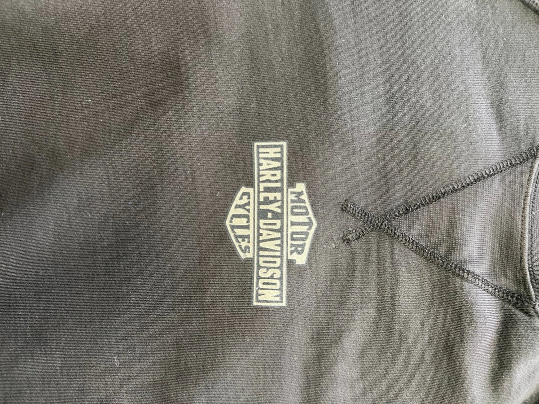 HD Branded Women's Black Sweatshirt Distressed Crewneck Logo Pullover (S02)