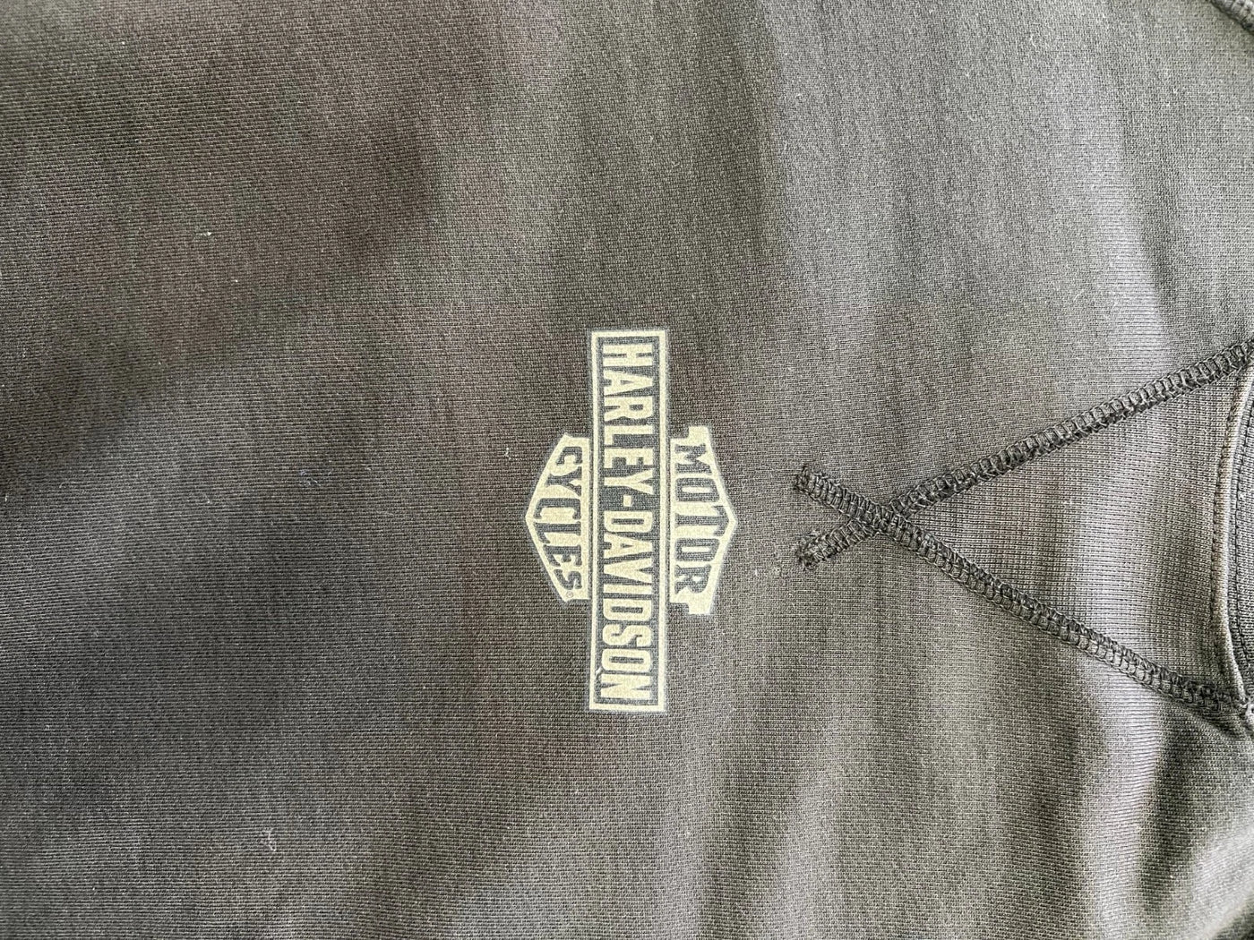 Harley-Davidson Women's Black Sweatshirt Distressed Crewneck Logo Pullover (S02)