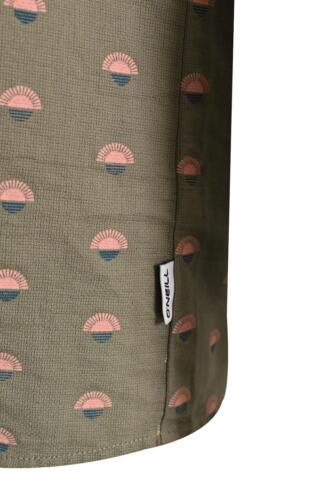 O'Neill Men's Shirt Green Sunset Print Chambray Short Sleeve Woven (360)