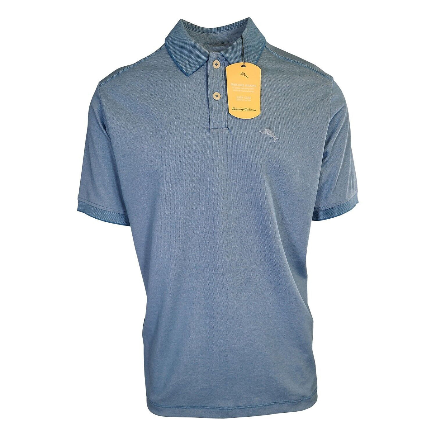 Tommy Bahama Men's Buccaneer Blue Performance Polo 2 Buttons T-Shirt S/S (S05)