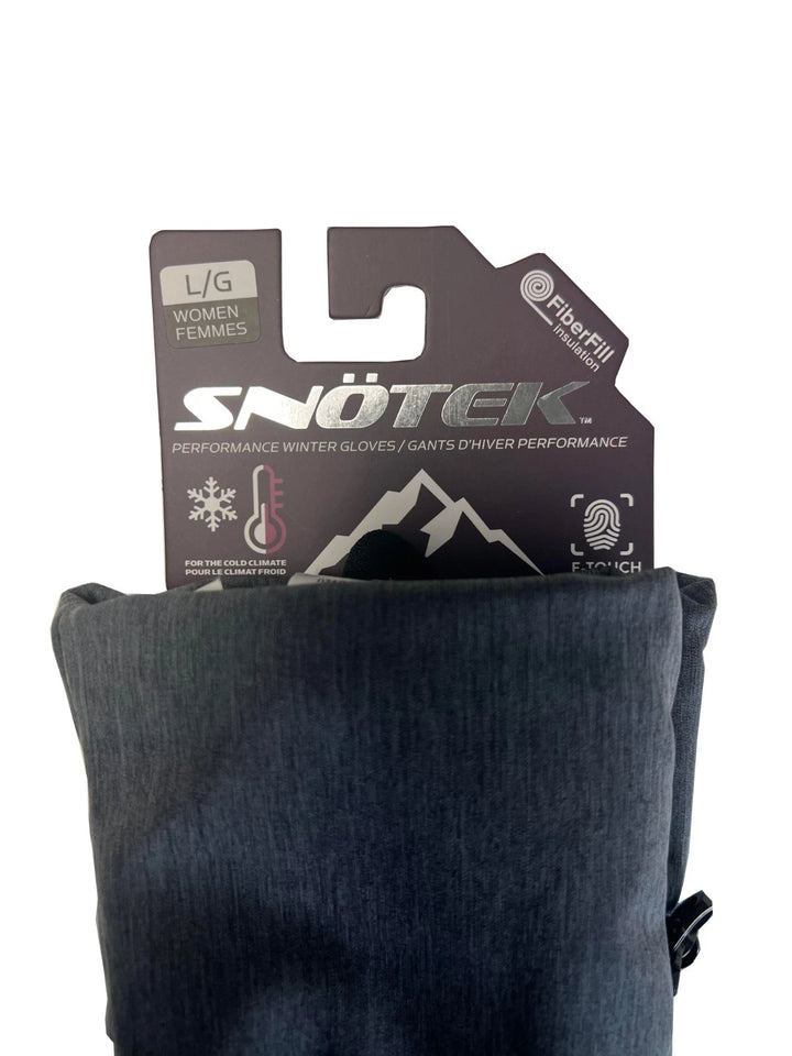 Snotek Women's Grey Embroidered Performance Winter Gloves ST161 (S04)