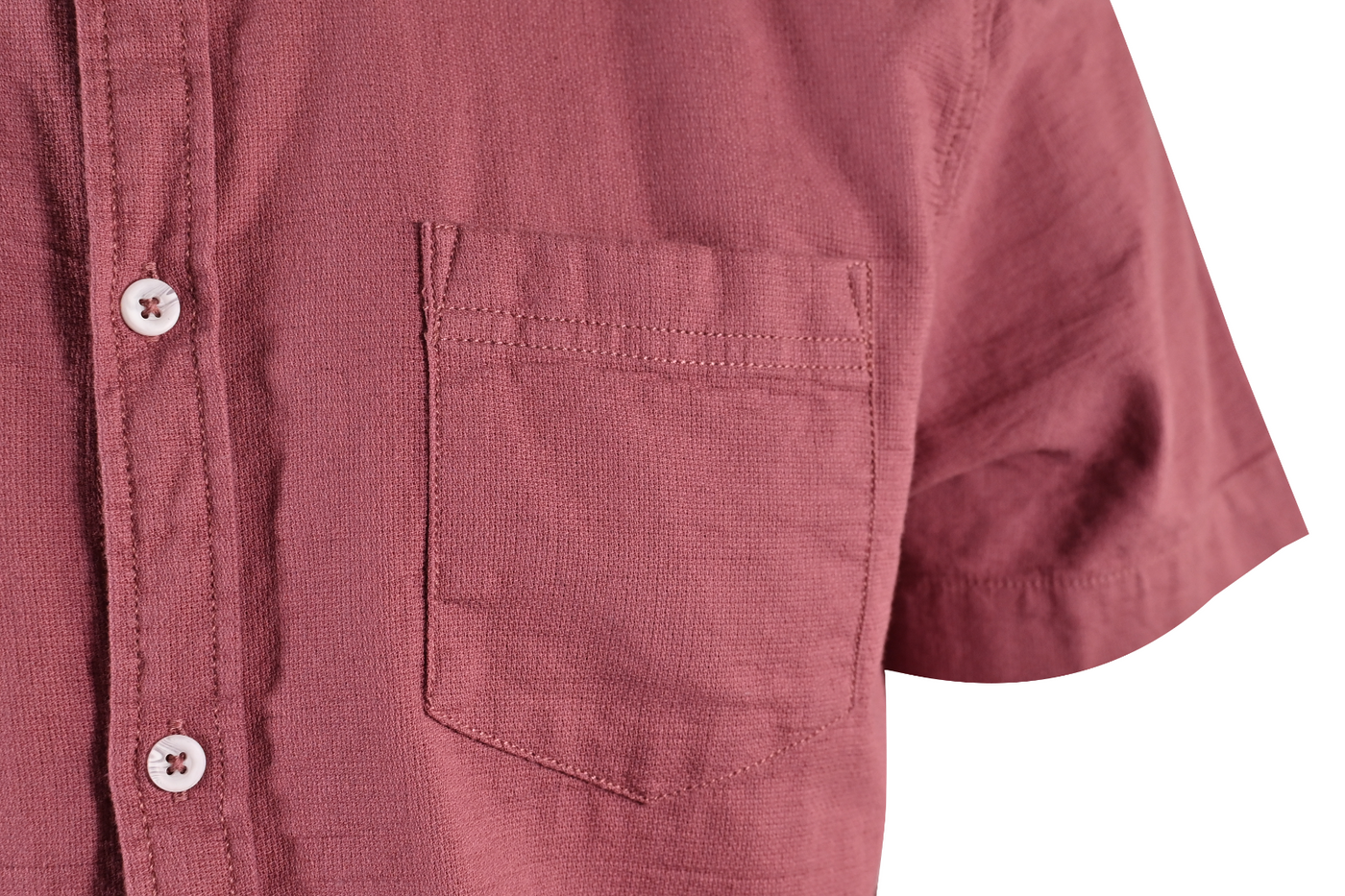 O'Neill Men's Woven Shirt Solid Mohagany Red Chambray Pocket Short Sleeve (S09)